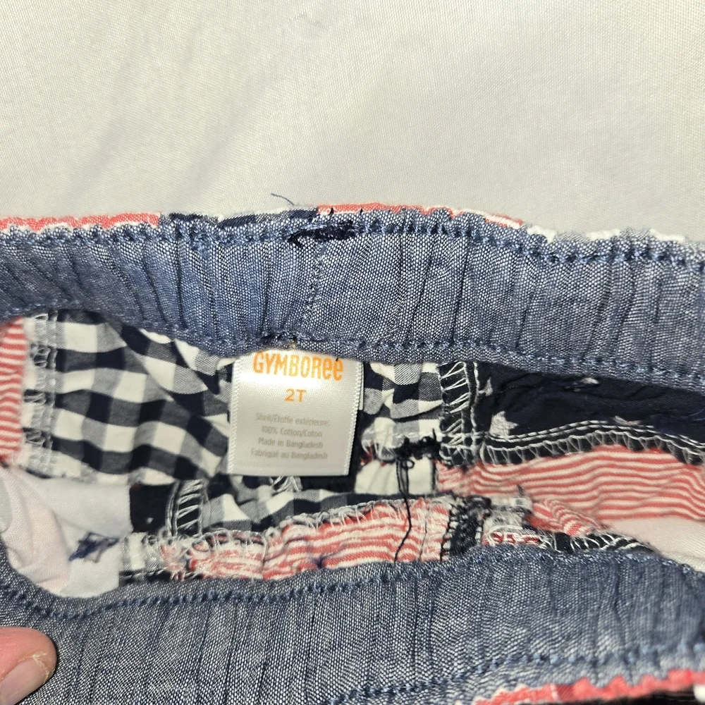Gymboree Kids Boys USA Patchwork Shorts in Red White Blue